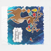 Vrolijk kerstrancer rennieren fleece deken (Voorkant (Horizontaal))