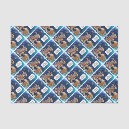 Vrolijk kerstrancer rennieren tissuepapier (Voorkant)