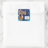 Vrolijk kerstrancer rennieren vierkante sticker (Tas)