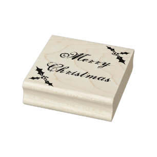 Vrolijk kerstrandstempel rubberstempel