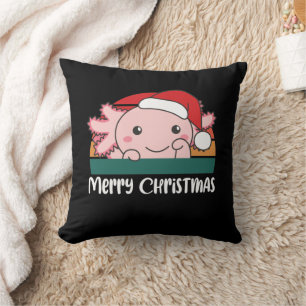 Vrolijk kerstrecro Axolotl kerst Kussen