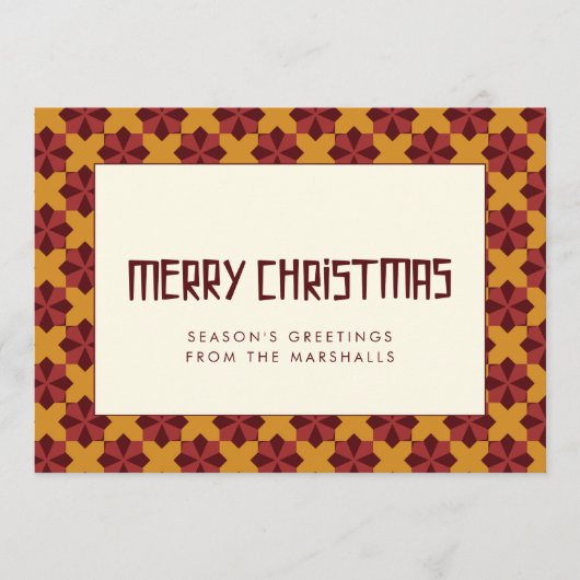 Vrolijk kerstrecro in het midden van de eeuw feestdagenkaart (Voorkant)