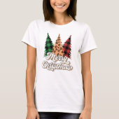 Vrolijk kerstrecro kerstbomen T-Shirt (Voorkant)