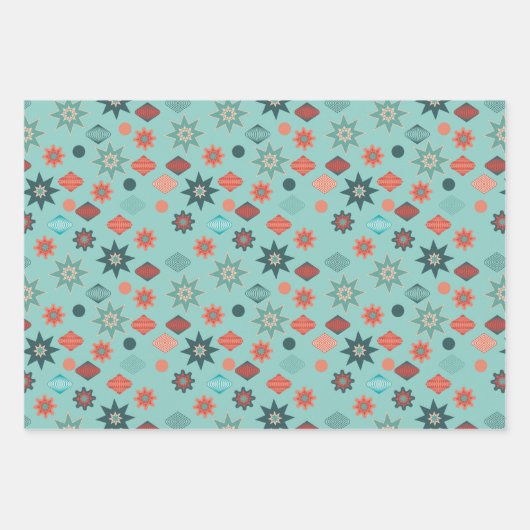 Vrolijk kerstrecro midden midden midden midden mid inpakpapier vel (Voorkant 3)