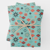 Vrolijk kerstrecro midden midden midden midden mid inpakpapier vel (In situ)