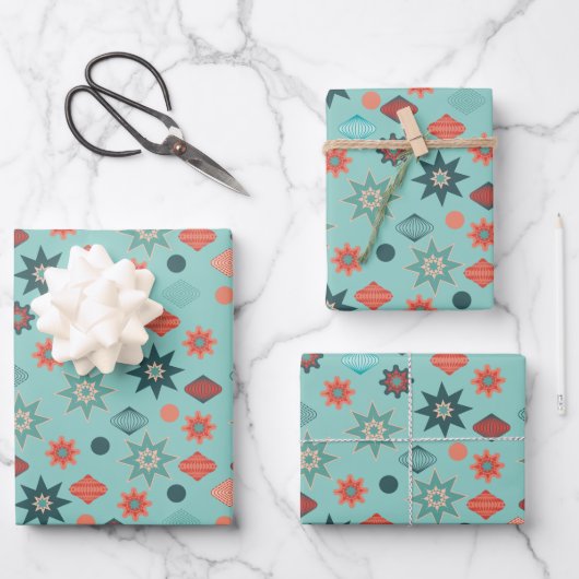 Vrolijk kerstrecro midden midden midden midden mid inpakpapier vel (Voorkant)