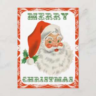 Vrolijk kerstrecro Santa Claus Feestdagenkaart