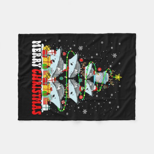 Vrolijk Kerstrendier Elf Santa Cruise Ships Xm Fleece Deken (Voorkant (Horizontaal))