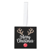 Vrolijk kerstrendier kerstcadeau kubus ornament (Voorkant)