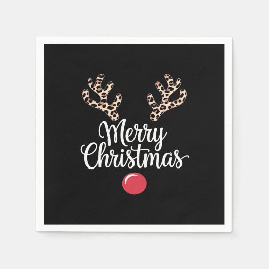 Vrolijk kerstrendier kerstcadeau servet (Voorkant)