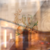 Vrolijk kerstrendier, Kogels, Wijnglas Raamsticker (Vel 2)