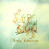 Vrolijk kerstrendier, Kogels, Wijnglas Raamsticker (Vel 3)