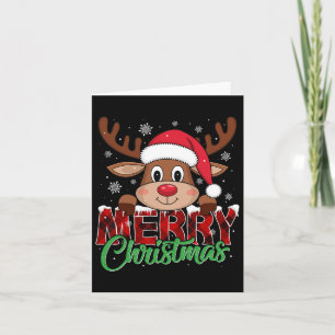 Vrolijk Kerstrendier Plaid Xmas Familie Kaart