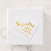 Vrolijk kerstrendiergezin bedankjes labels (Met doos)