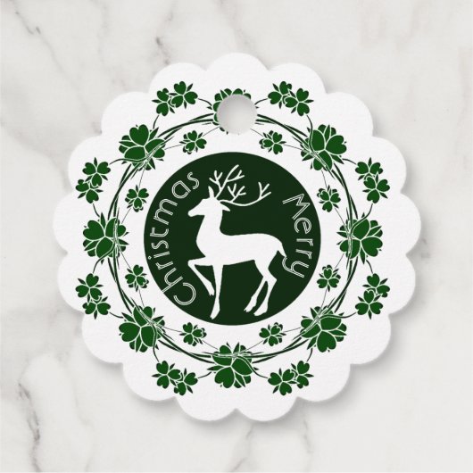 Vrolijk kerstrendierlijk groen kruidvat bedankjes labels (Achterkant)