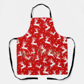 Vrolijk kerstrendierrood schort (Voorkant)