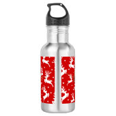 Vrolijk kerstrendierrood waterfles  (Achterkant)