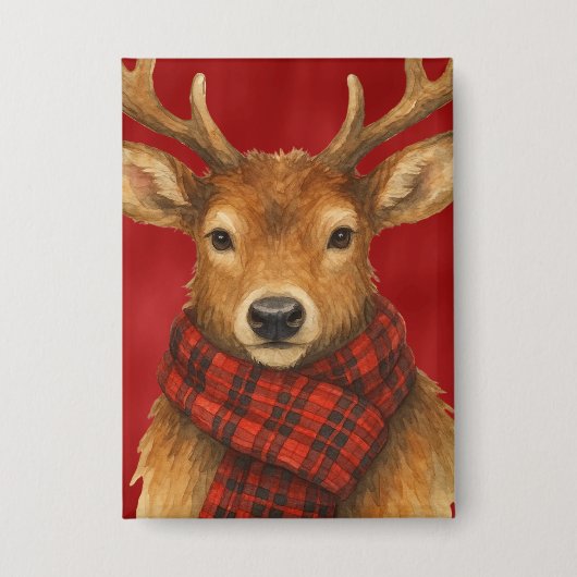 Vrolijk kerstrendiertje button (Voorkant)