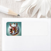 Vrolijk kerstrendiertje etiket (Insitu)