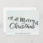Vrolijk kerstrendiertje feestdagenkaart (Voorkant / Achterkant)