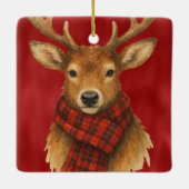 Vrolijk kerstrendiertje keramisch ornament (Achterkant)
