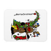 Vrolijk kerstrendiertje magneet (Horizontaal)