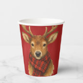Vrolijk kerstrendiertje papieren bekers (Voorkant)