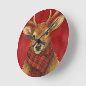 Vrolijk kerstrendiertje ronde klok (Hoek)