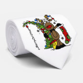 Vrolijk kerstrendiertje stropdas (Opgerold)