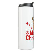 Vrolijk kerstrendiertje thermosbeker (Gedraaid links)
