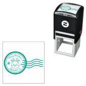 Vrolijk kerstrendiertje zelfinktende stempel (In situ)