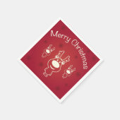 Vrolijk kerstrenrennen servetten (Hoek)