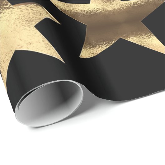 Vrolijk kerstritsritme Black Gold Elegant Script Cadeaupapier (Rol Hoek)