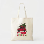 Vrolijk kerstrood autoboomnaam Sjabloon om Tote Bag (Voorkant)