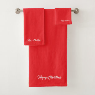 Vrolijk kerstrood bad handdoek