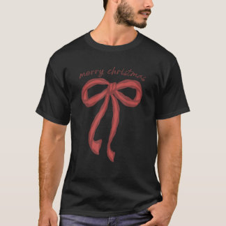 Vrolijk Kerstrood Coquette Boog Vrolijk en Helder T-shirt