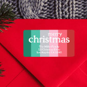 Vrolijk kerstrood en groen etiket