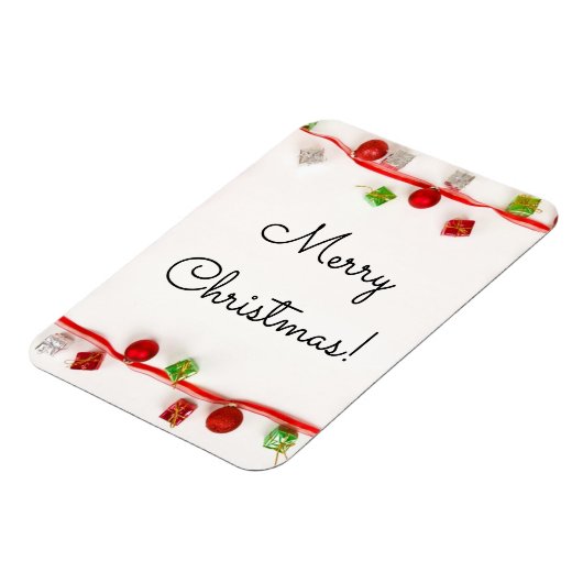 Vrolijk kerstrood en groen Ornament Magneet (Linkerzijde)
