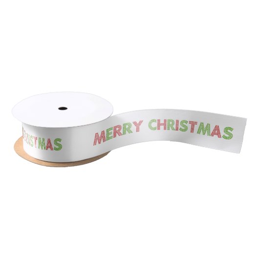 Vrolijk kerstrood en groen Satin Ribbon Lint (Spoel)