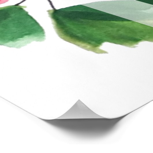 Vrolijk kerstrood en groen Waterverf krans Poster (Hoek)