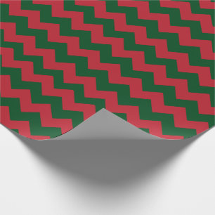 Vrolijk kerstrood en groene Chevron Cadeaupapier