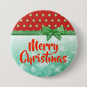 Vrolijk kerstrood en groene feestdag Button (Voorkant)