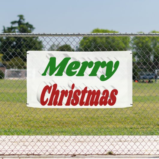 Vrolijk kerstrood en groene typografie spandoek (Insitu)