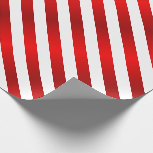 Vrolijk kerstrood en wit Snoep Stripes Cadeaupapier (Hoek)