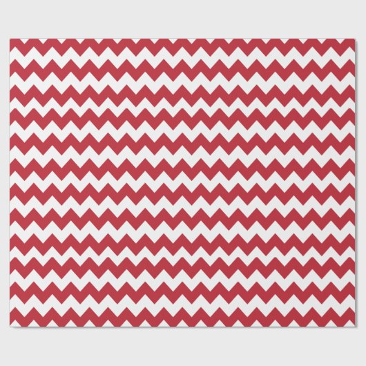 Vrolijk kerstrood en witte Chevron Cadeaupapier (Vlak)