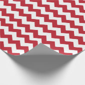 Vrolijk kerstrood en witte Chevron Cadeaupapier (Hoek)