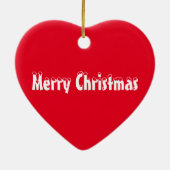 Vrolijk kerstrood en witte sneeuwtekst schattig ha keramisch ornament (Achterkant)