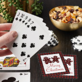 Vrolijk kerstrood en zwart speldenbrood pokerkaarten (Insitu)