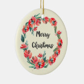 Vrolijk kerstrood flesje Waterverf Wreator Keramisch Ornament (Rechts)