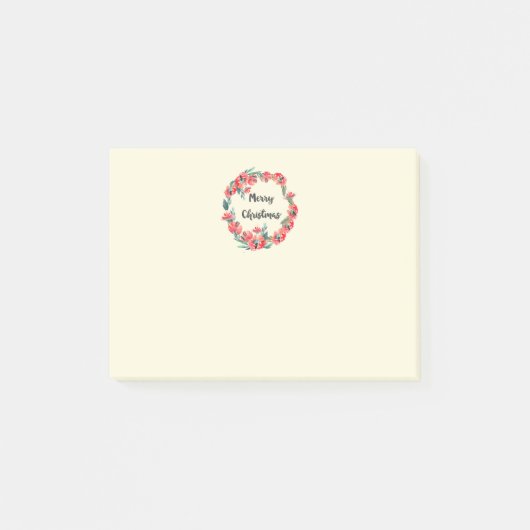 Vrolijk kerstrood flesje Waterverf Wreator Post-it® Notes (Voorkant)